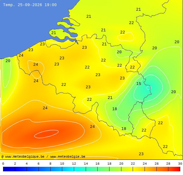 Actuele temperaturen