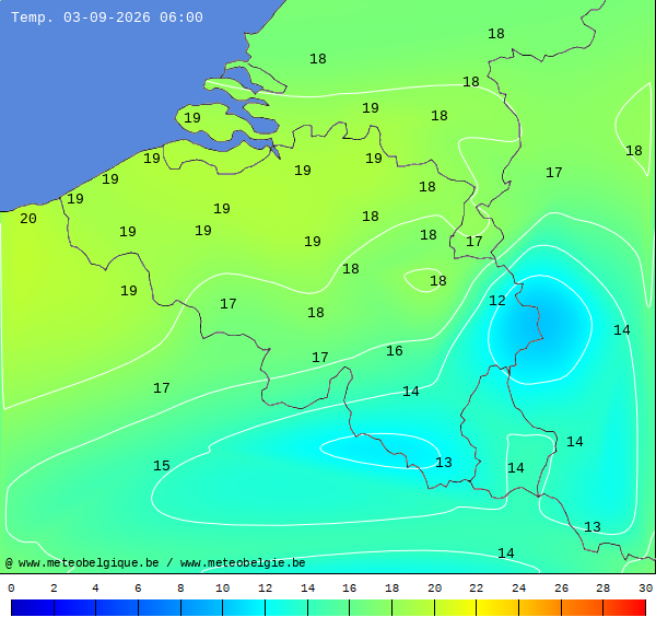 Actuele temperaturen