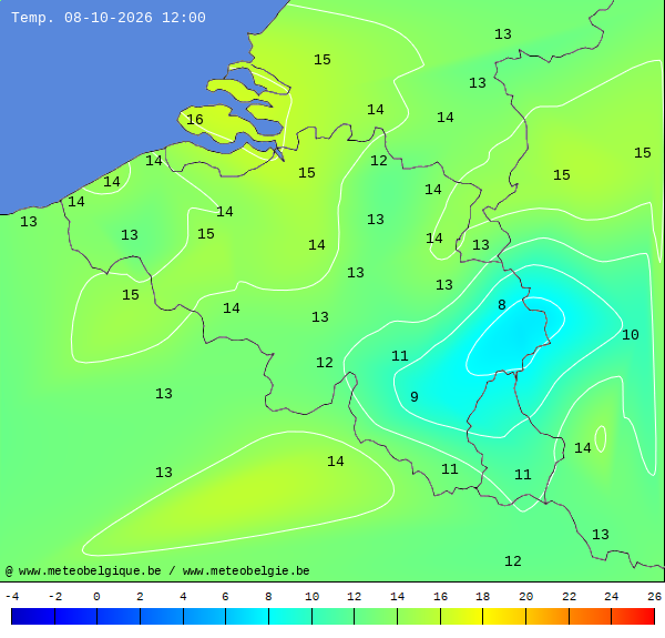 Actuele temperaturen