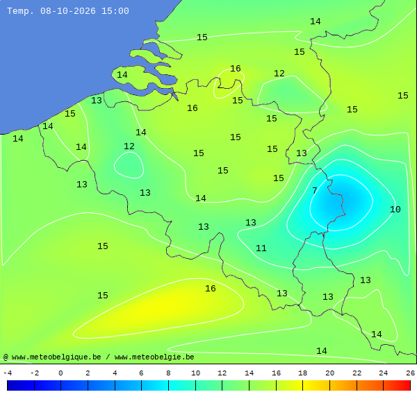 Actuele temperaturen