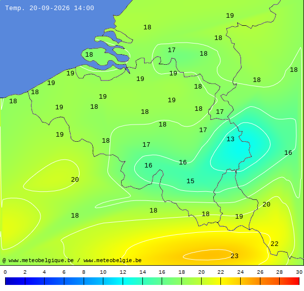 Actuele temperaturen