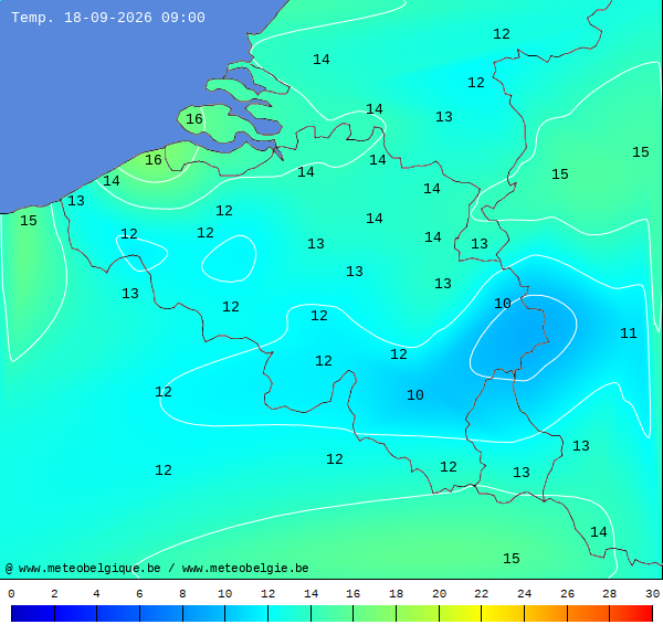 Actuele temperaturen