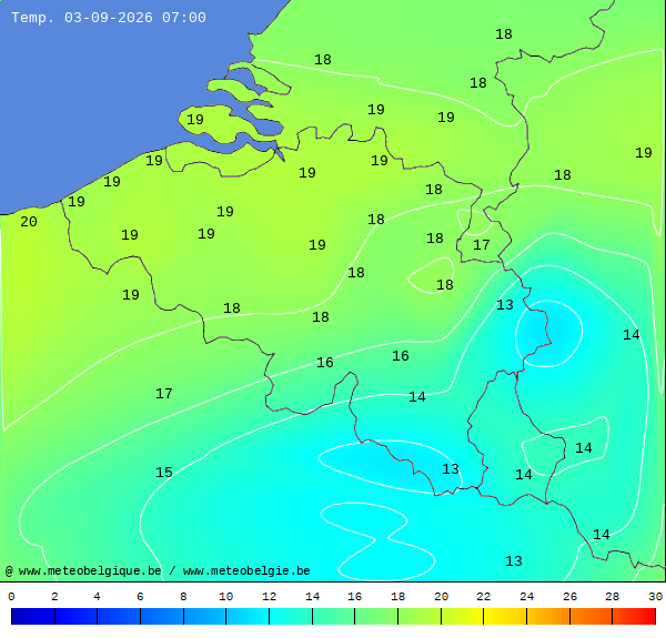 Actuele temperaturen