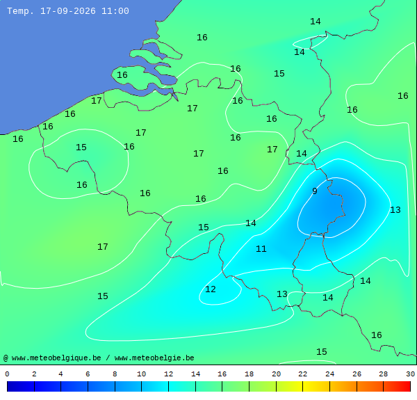 Actuele temperaturen