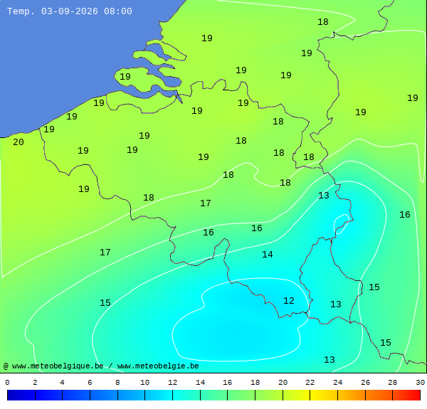 Actuele temperaturen