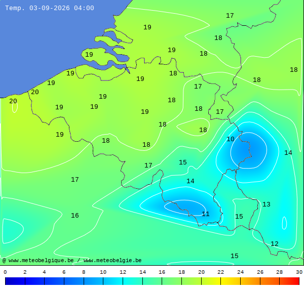 Actuele temperaturen