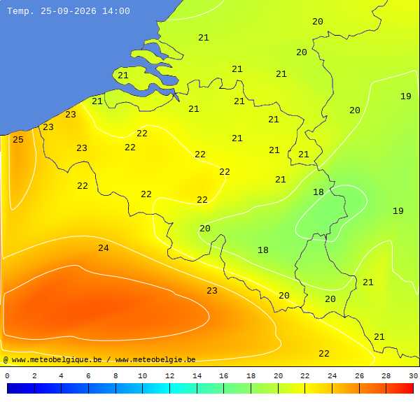 Actuele temperaturen