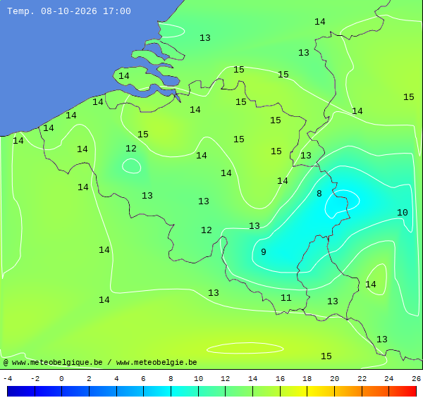 Actuele temperaturen