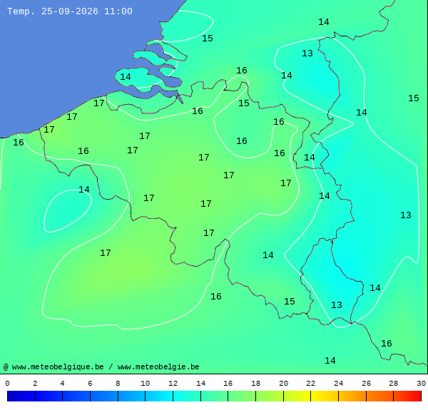 Actuele temperaturen