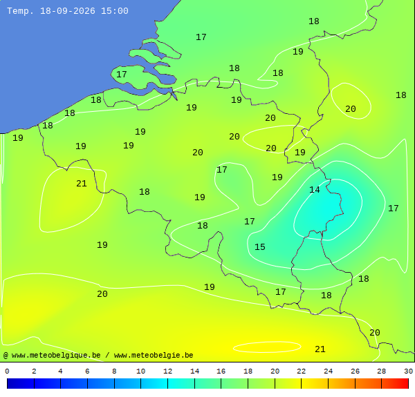 Actuele temperaturen
