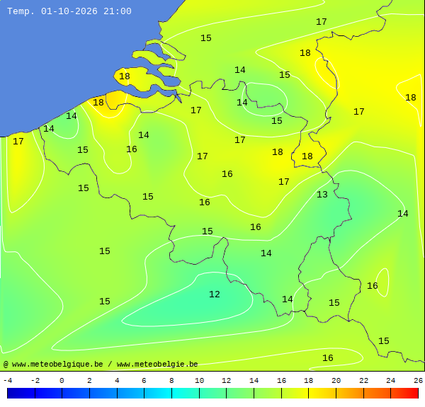 Actuele temperaturen