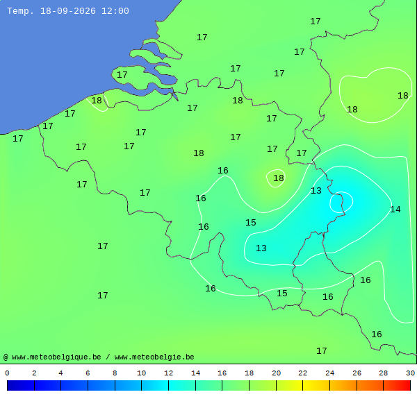 Actuele temperaturen