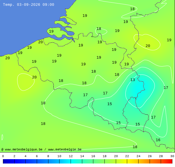 Actuele temperaturen