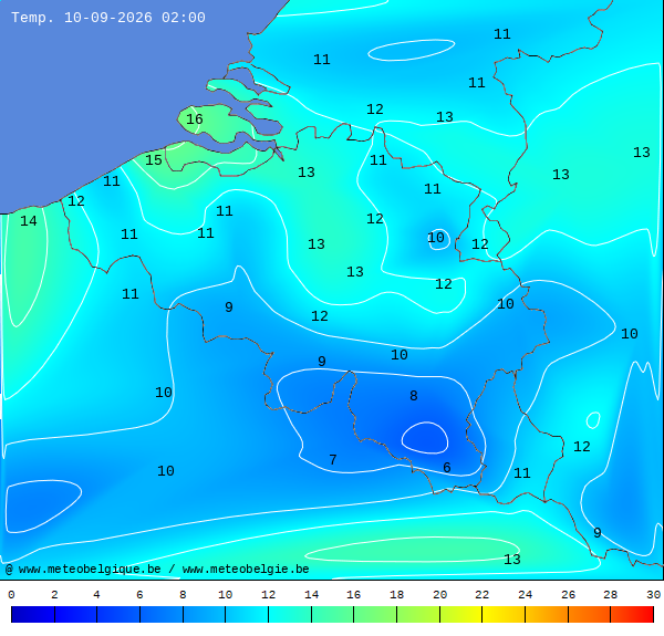 Actuele temperaturen