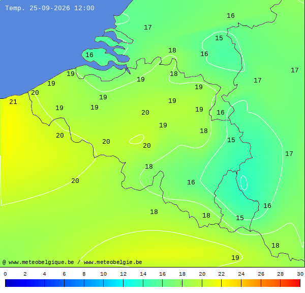Actuele temperaturen