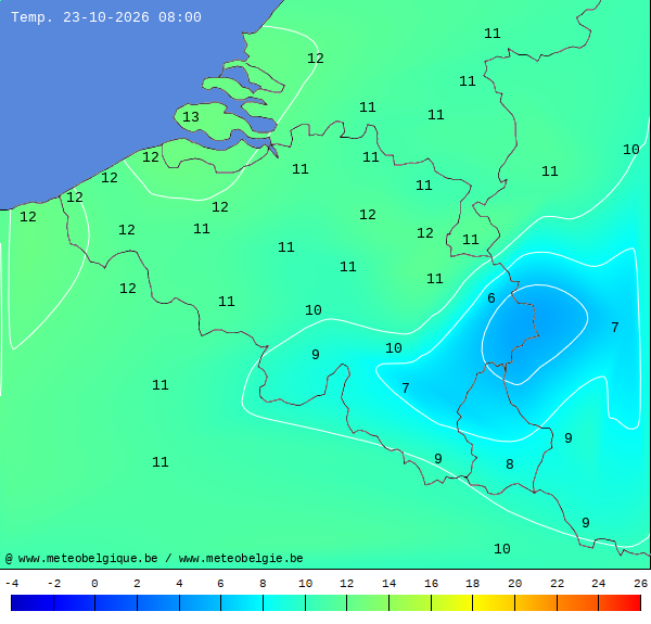Actuele temperaturen
