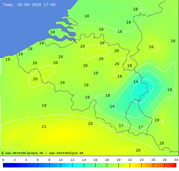 Actuele temperaturen