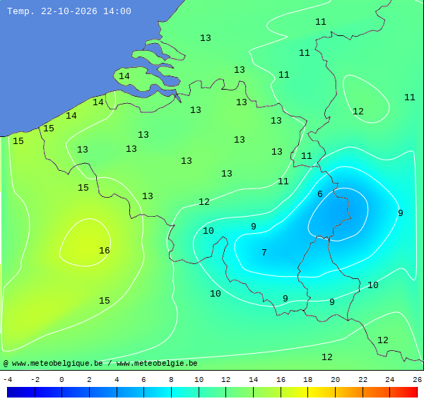 Actuele temperaturen