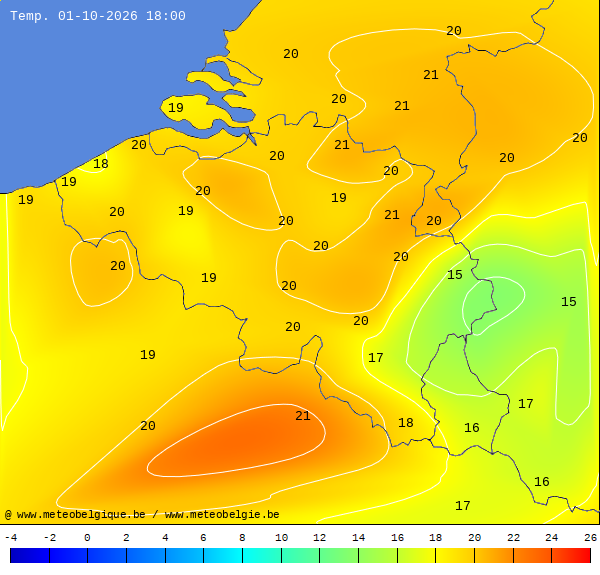 Actuele temperaturen