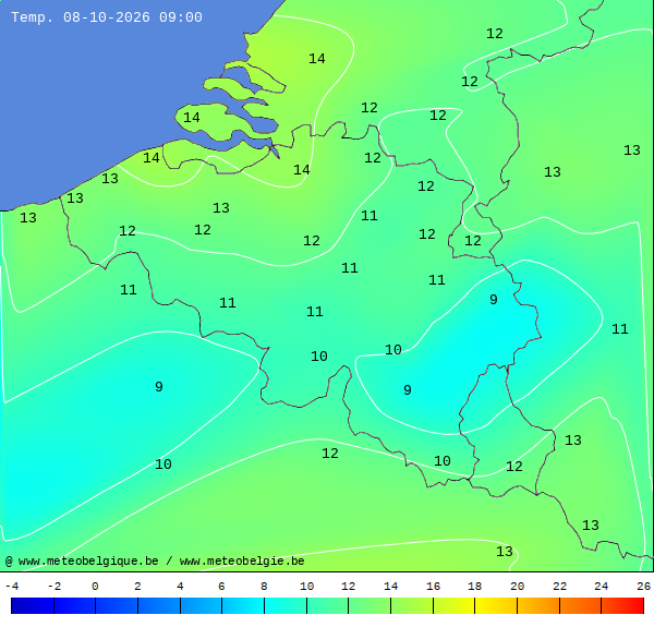 Actuele temperaturen