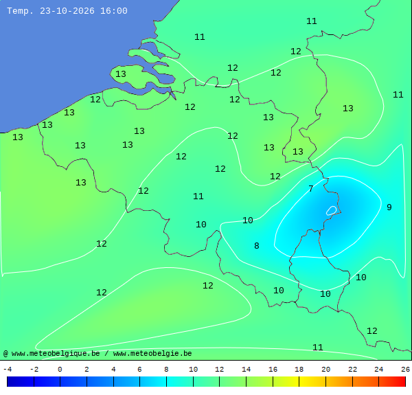 Actuele temperaturen