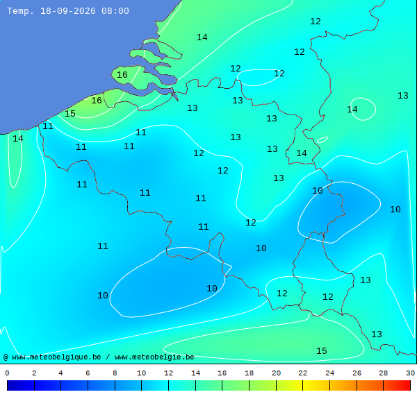 Actuele temperaturen