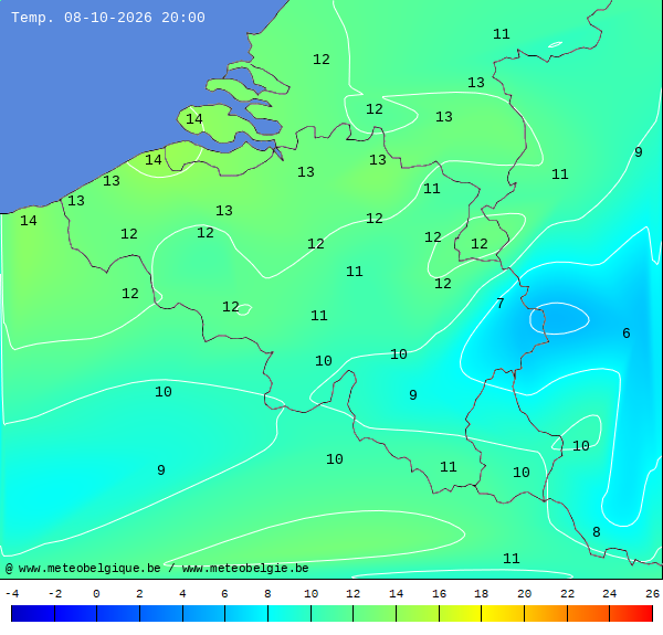 Actuele temperaturen