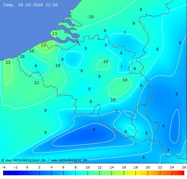 Actuele temperaturen