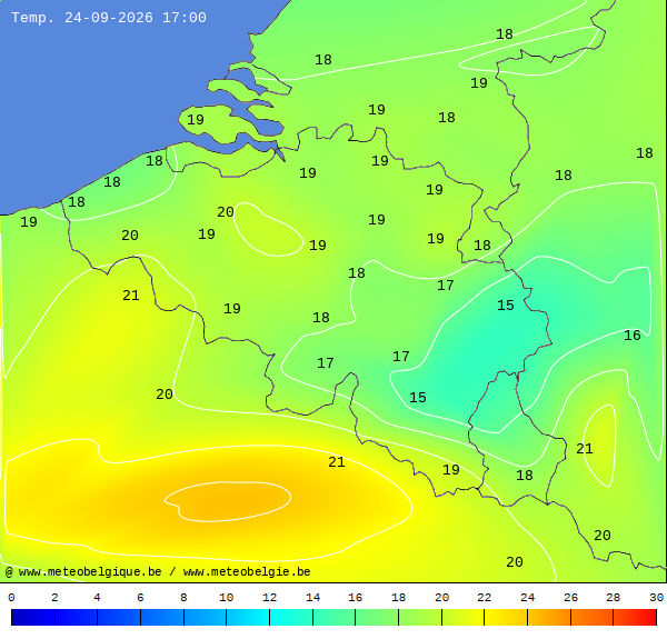 Actuele temperaturen