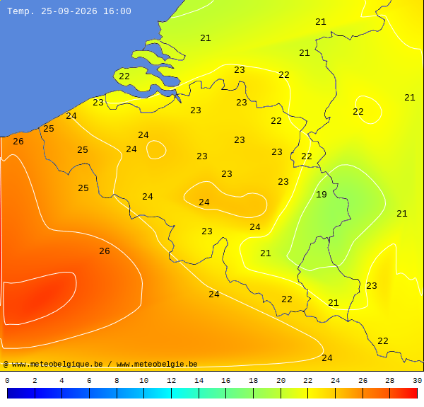 Actuele temperaturen