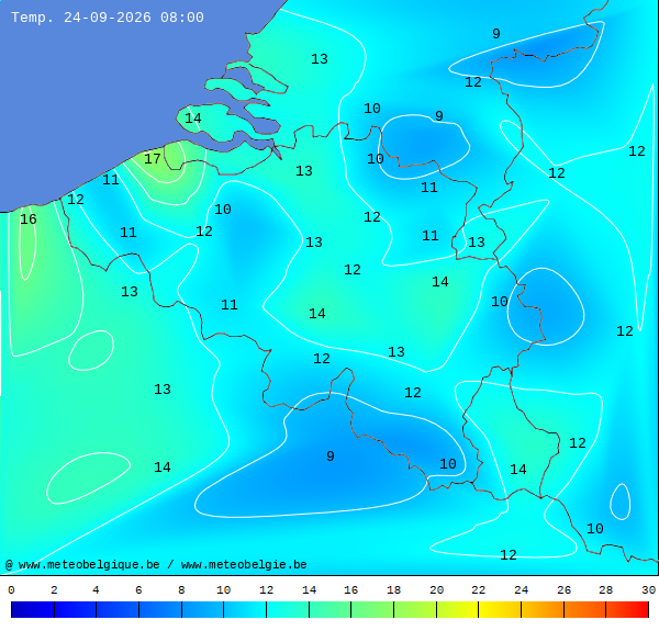 Actuele temperaturen