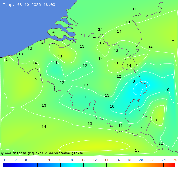 Actuele temperaturen