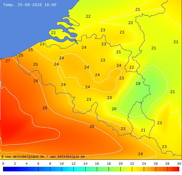 Actuele temperaturen