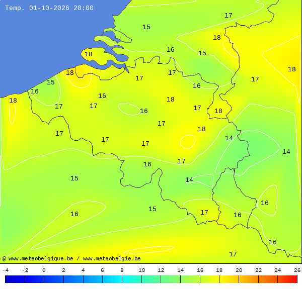 Actuele temperaturen