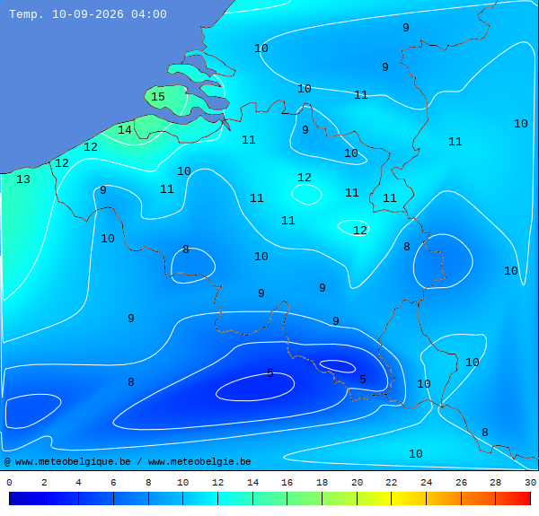 Actuele temperaturen