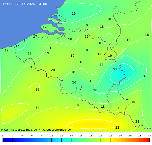 Actuele temperaturen