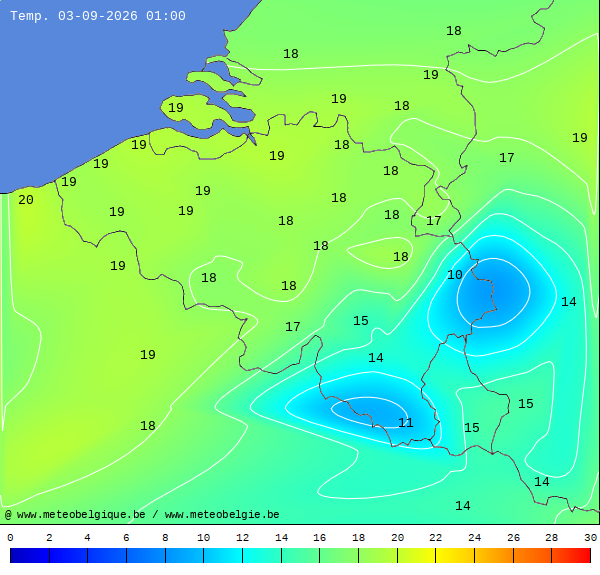 Actuele temperaturen