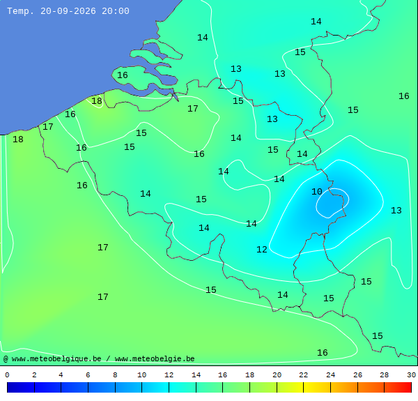 Actuele temperaturen