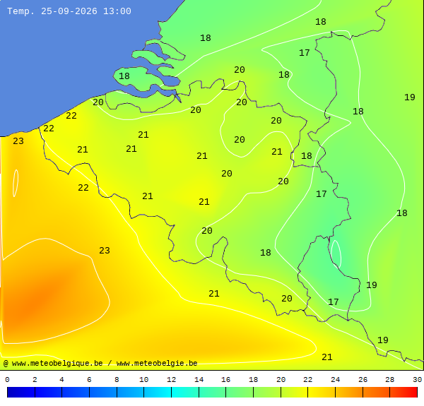 Actuele temperaturen