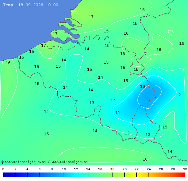 Actuele temperaturen