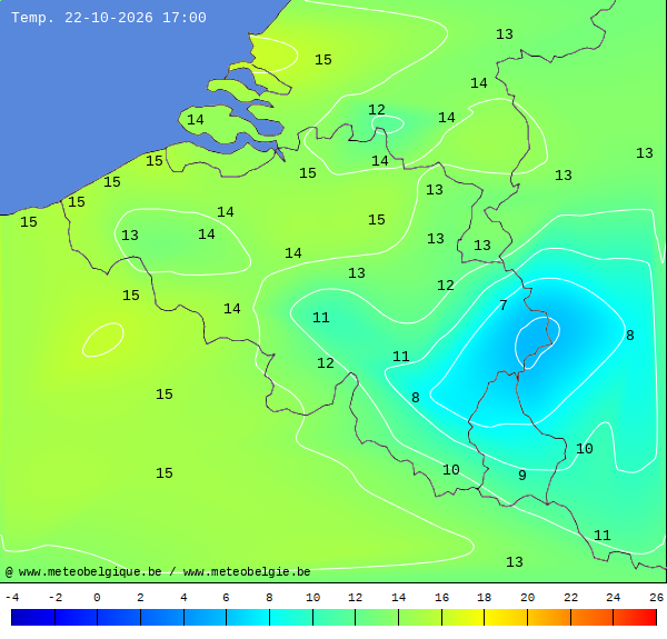 Actuele temperaturen