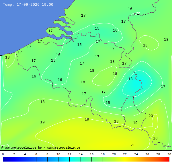 Actuele temperaturen