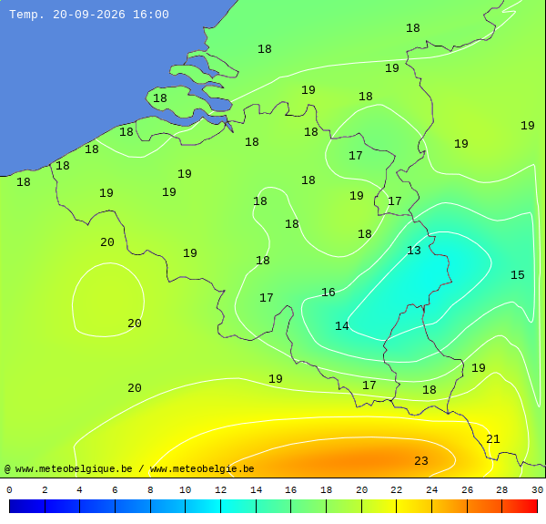 Actuele temperaturen
