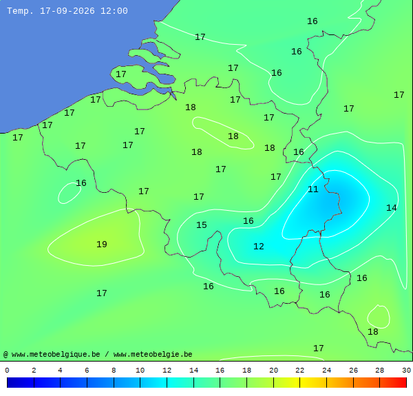 Actuele temperaturen