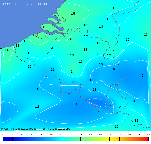 Actuele temperaturen
