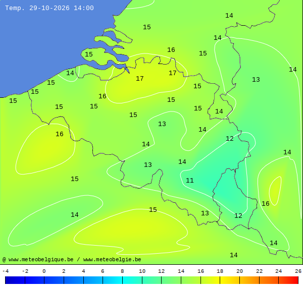 Actuele temperaturen