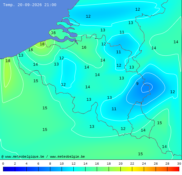 Actuele temperaturen