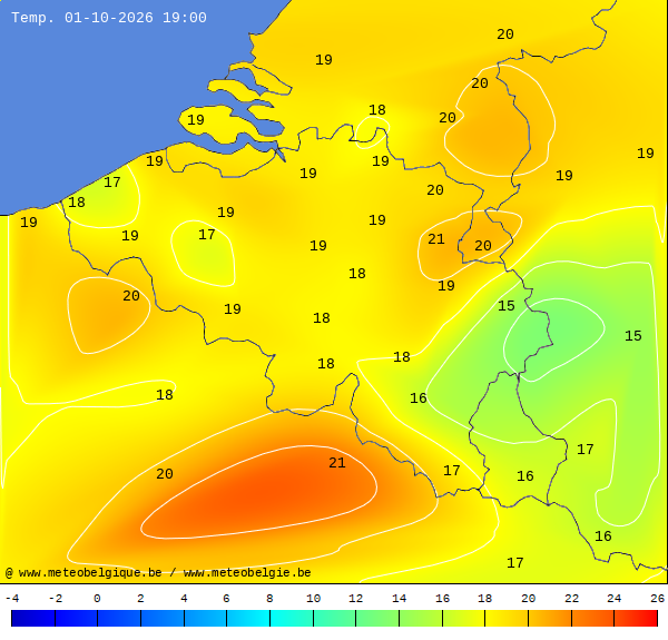 Actuele temperaturen