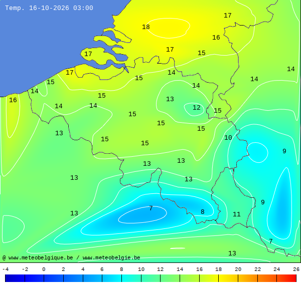 Actuele temperaturen