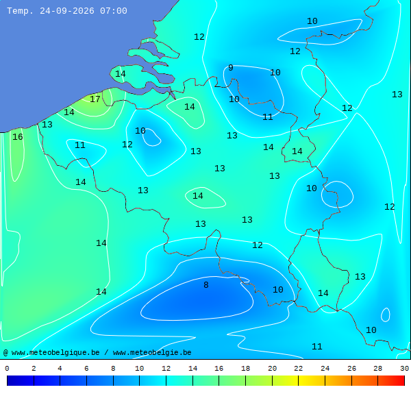 Actuele temperaturen